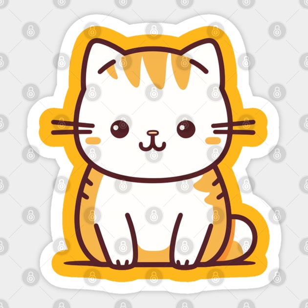 Orange Cat Sticker by Flowerandteenager
